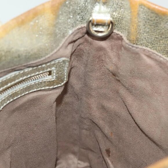 Jimmy Choo Studs Tote Bag Leather Champagne Gold Auth bs28966 - Picture 13 of 16